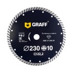 Алмазный диск турбо по бетону и камню GRAFF 230х10х2.8х22,23 мм