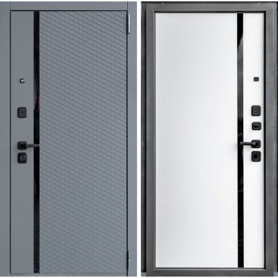 Дверь металлическая ДК-80 Софт графи/Софт белый снег 860х2050 правая