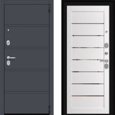 Дверь металлическая Porta R-3 8/П222 Graphite Pro/Arctic Wood MG 880*2050 правая