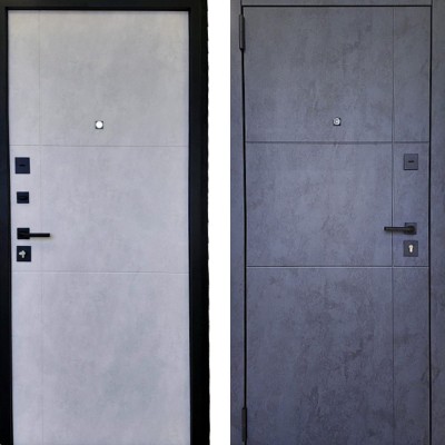 Дверь металлическая Статус МДФ/МДФ бетон графит/бетон светлый 860*2050 левая 
