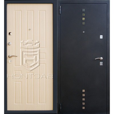 Дверь металлическая Квадро NEW Букле графит Лиственница белая 960*2050 левая