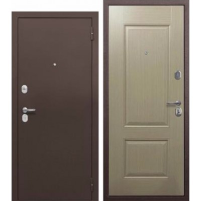 Дверь металлическая Тайга 7 см Медный Антик/Бежевый Клен (860R)