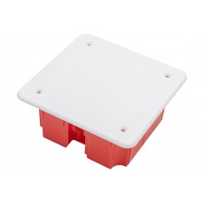 Коробка монтажная для сплошных стен, с крышкой, 92*92*45мм, IP20, красный (GE41001)