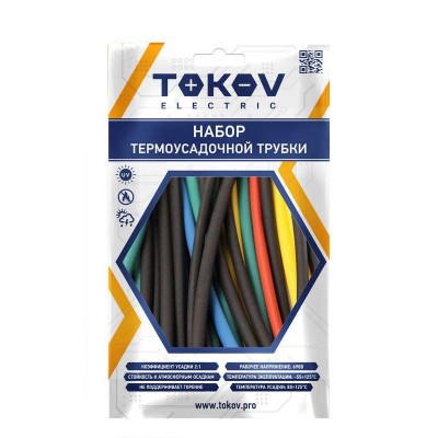Набор трубок термоусадочных 7 цветов по 3шт (100м) 6/3 TOKOV ELECTRIC TKE-THK-6-0.1-7C
