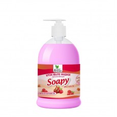 Крем-мыло жидкое Soapy малина в карамели увлажняющее с дозатором 500 мл. Clean&Green