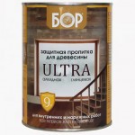 Защитная пропитка для древесины БОР Ultra 1л (0,75кг) тик