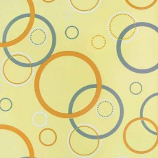 Пленка самоклеящаяся COLOR DECOR 0,45х8м Оранжево-голубые круги на желтом фоне 3425