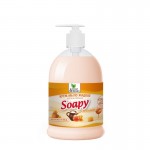 Крем-мыло жидкое "Soapy" молоко и мёд увлажняющее с дозатором 500мл. Clean&Green